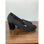 Adrienne Vittadini Women's Square Toe Knitted Black Block Heel Pumps Size 8.5M Photo 1
