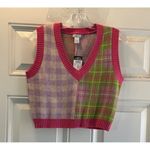 Rue 21  Women  Sweater Vest Plaid Checked V Neck Size M Photo 3