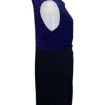 Enfocus Studio  Blue Metallic Black Dress Size 12 Cocktail Party Wedding Guest Photo 3