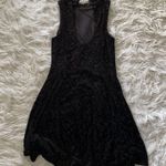 Macy's black velvet high neck sleeveless dress Photo 3
