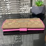 Gucci  Brown and Pink Clutch with Gold Chain Photo 15