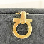 Salvatore Ferragamo  Wallet Gancini Black Leather Bifold Gold Hardware‎ Photo 1