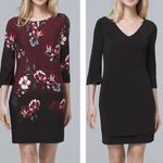 White House | Black Market NWT WHBM Ultimate Reversible Floral/Solid V-Neck Shift Dress Size XXS Photo 1