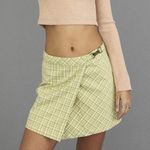 Urban Outfitters NWT Green Plaid Checkered Wrap Buckle Straight Mini Skirt Sz XS Photo 1