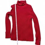 Vera Wang Simply Vera Red Ribbed Turtleneck Sweater Photo 7