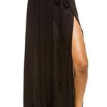 Elan Tie front Crinkle Side Slit Beach Pants Black Size Medium Photo 0