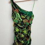 DUNDAS Gala Ruched One Shoulder Cutout Jersey dress Jungle Camo IT 46 US 10 Green Photo 8