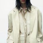 ZARA  Satin Oversized Blazer Jacket w/ Flap Pockets Size XS NEW Photo 15