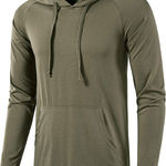 Men's Gym Workout Active Long Sleeve Pullover Lightweight Hoodie Casual Hooded Sweatshirt Photo 2