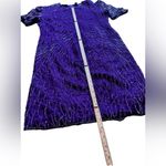 Laurence Kazar  Vintage Beaded Purple Sequin Silk Party Dress Size XL in EUC Photo 11