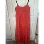 Maeve Anthropologie XL Coral‎ Tulle Tiered Midi Dress Sleeveless Orange Photo 1