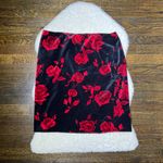 Talbots  Black and Red Floral Velvet Pencil Skirt Photo 0