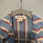 Monteau Striped Button Front Midi Shirt Dress with Belt Size S Photo 3