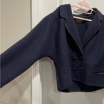 Geiger of Austria Boiled Wool Puff Sleeve Blazer Coat Navy Size 42 Vintage Blue Photo 3