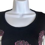 Lauren Moshi  Womens Size XS Skull Roses Tunic Top Black Day of Dead Halloween Photo 2