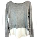 White House | Black Market Layered Look Knit Top with Shirttails & Lace Up Sides M Photo 1