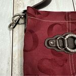 Elegant Sarah Caperelli Burgundy Crossbody Bag Dark Brown Trim Silver Hardware Red Photo 4