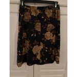 Talbots  Petites Floral Silk Skirt Rose Print Dark Academia Size‎ 6P Photo 3