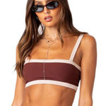 Edikted   Sutton Crop Top Pink and Burgundy
Size Small Festival Casual Trendy Photo 0