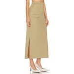 NANUSHKA Edena Skirt in Pebble Large New Womens Long Maxi Chinos Khaki Tan Photo 3