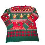 FancyQube crewneck silly Christmas Sweater with Reindeer and Sleighs size XL Photo 1