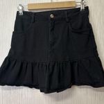 Hunter and Brown Black Ruffled Denim Skirt size S Photo 1