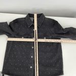 EXPRESS  Black Studded Denim Trucker Jacket Women's Size Medium Rhinestones Photo 6