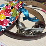 Brighton  leather belt‎ brown medium floral pouch included Photo 6
