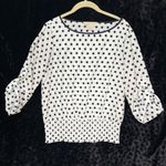 Michael Kors Black/White Polka Dot 3/4 Sleeve Blouse Office Elegant Feminine, S Photo 0