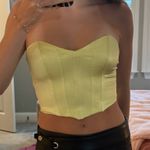 ZARA Lime Strapless Satin Corset Top Photo 2