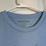 True Religion  Light Blue Gold Studded Graphic Shirt Size Med GUC #2598 Photo 3