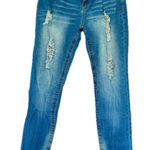 No Boundaries  Women's Blue Distressed Straight Leg Jeans Size 9 Photo 0