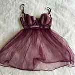 Victoria's Secret  Maroon Lace Babydoll Lingerie Top Women's Size 34C Photo 1