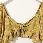 SPELL DAHLIA CROP TOP Tie Green Size Small S Photo 2