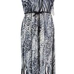 Studio One NWT  Maxi Dress Mixed Animal Print Beaded Necklace Strap Sz 14 P Photo 0