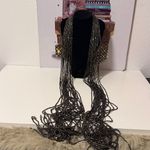 ART GLASS SEED BEAD LARIAT SCARF NECKLACE LARIAT dark multicolored 51” Black Photo 5