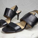 Coach Marla Slingback Heels Womens 7 Black Leather Turn Lock Open Toe Sandals Photo 12