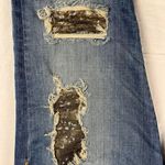 True Religion Audrey Slim Boyfriend Jeans Gold Sequin Distressed Size 25 Photo 4