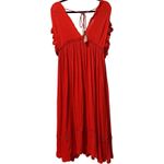 Free People Red Orange BALI WILL WAIT FOR YOU EMBROIDERED MIDI Boho DRESS Sz XS Photo 4
