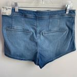 Free People NWT We The Free Blue Honeycomb High Rise Denim Brief Shorts Gre Photo 3