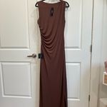 (NWT) Lulus Brown Ruched Maxi Dress Size XL Photo 4