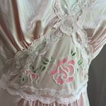 Lorriane 1980s Vintage Pink Nylon Lace Sweep Romantic Slip Nightgown Size L Size L Photo 5