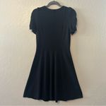 Loft black short sleeve basic dress with ruched sleeves and circle skirt small Photo 10
