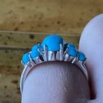 Genuine Sleeping Beauty Turquoise Sterling Silver Ring Size 5.75 Photo 1