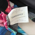 Trimshaper black tropical print floral slimming control halter swim top 24W NEW Photo 10