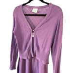 American Vintage Vtg 90s Purple Crochet Knit Babydoll Midi Dress Soft Girl Bambicore Coquette Set Photo 1