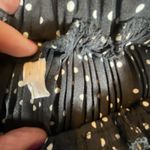 Exlura Pleated Skirt Large Black Polka Dot Maxi Stretchy Swing Flowy Feminine Black Photo 10