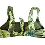 Aerie Scoop Striped Floral Leaf Swim Bikini Top Medium Women’s Green 9996 Photo 1