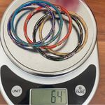 5pcs Vintage Enameled Cloisonne Bangle Bracelets 64g. Blue Photo 7