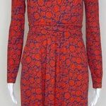 Boden cotton blend red floral print long sleeve dress‎ with pocket, size 4 Red Photo 0